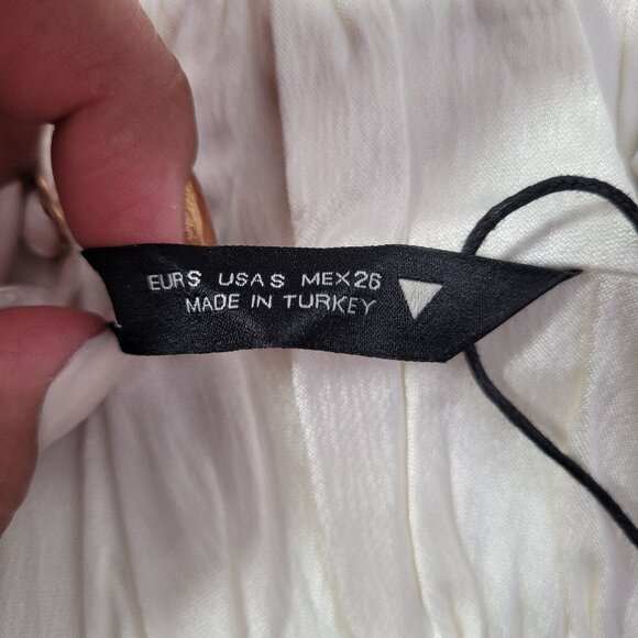 Zara Women's Cream Satin Triangle Bralette Crop Top Size Small - Picture 5 of 8